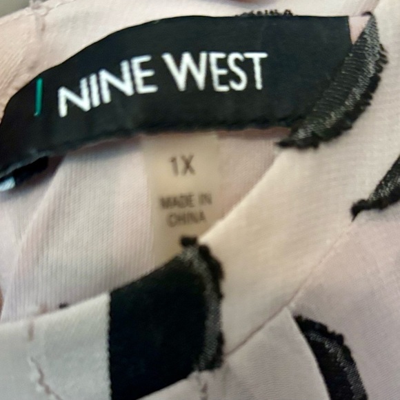 Nine West Pink and Black Polka Dot Blouse - Picture 4 of 5